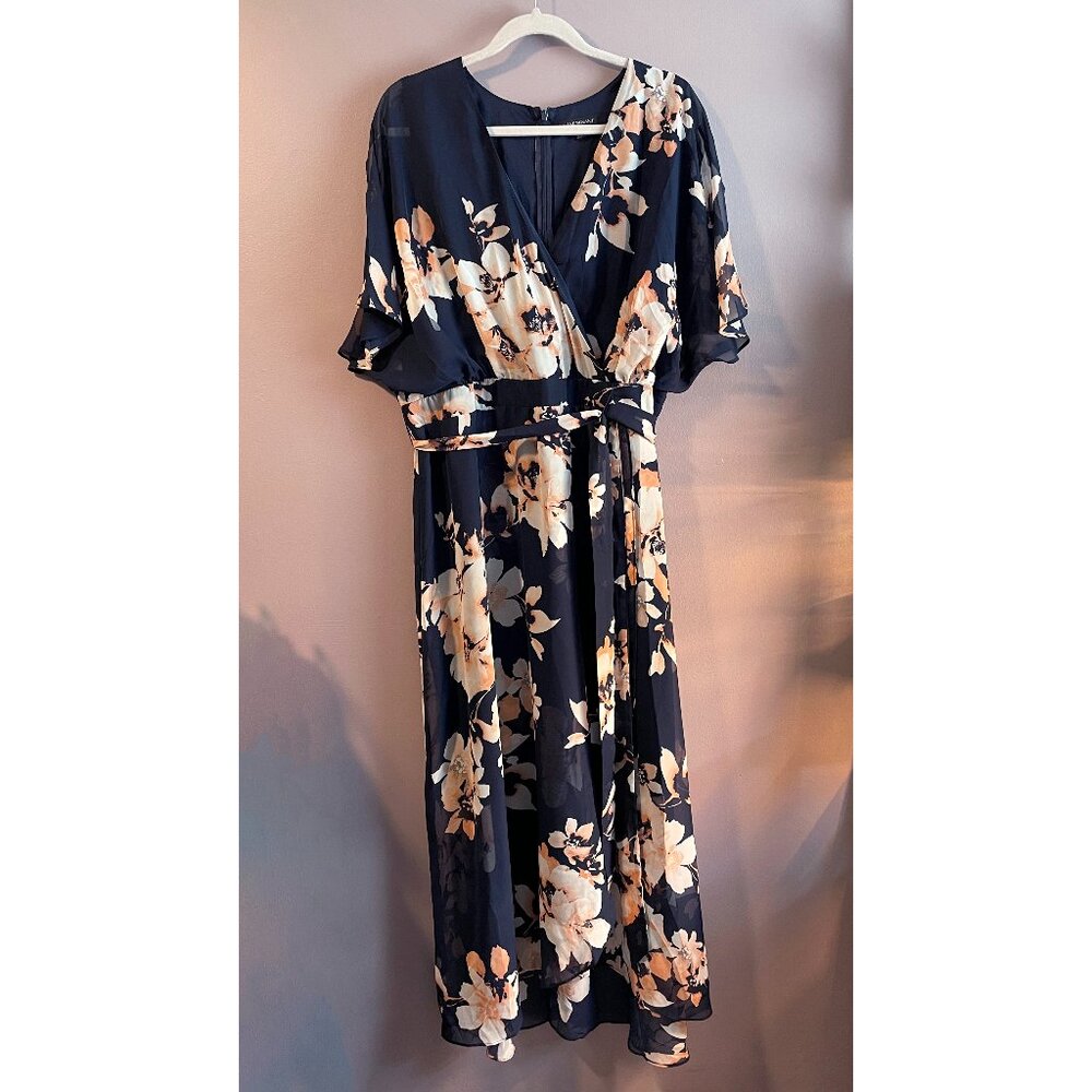 Lane Bryant Floral Chiffon Faux Wrap Maxi Dress - Size 20